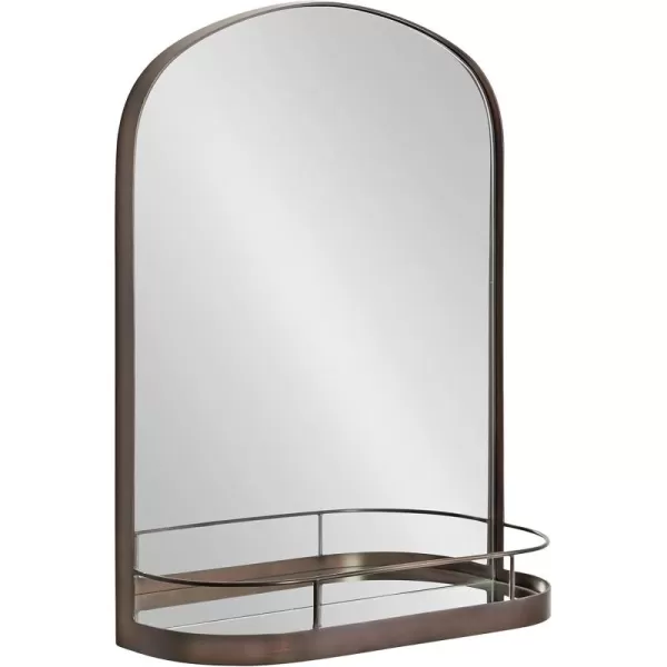 imageKate and Laurel Peyson Arched Wall Mirror with Shelf 18 x 24 Silver Decorative Modern Metal Arch Mirror with Storage Shelf for Glamorous Wall DcorBronze