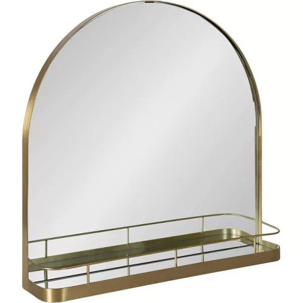 imageKate and Laurel Peyson Arched Wall Mirror with Shelf 18 x 24 Silver Decorative Modern Metal Arch Mirror with Storage Shelf for Glamorous Wall DcorGold