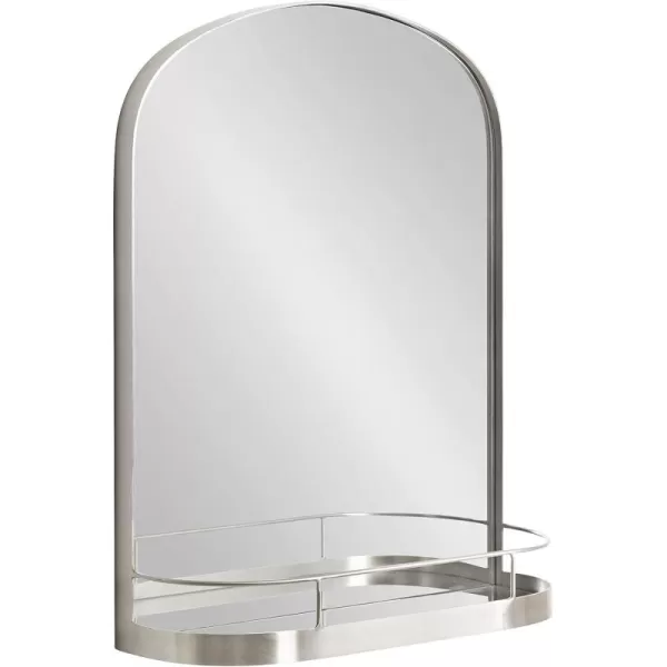 imageKate and Laurel Peyson Arched Wall Mirror with Shelf 18 x 24 Silver Decorative Modern Metal Arch Mirror with Storage Shelf for Glamorous Wall DcorSilver