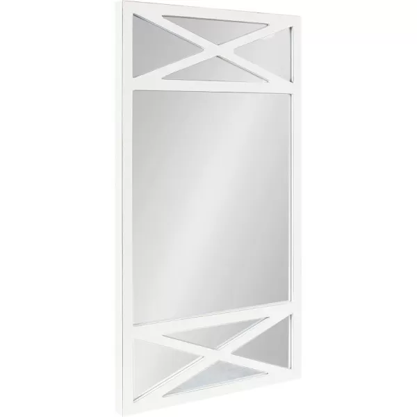 imageKate and Laurel Thacker Farmhouse Mirror 22 x 40 White Decorative Vintage Inspired Wall Mirror with Unique Panel Overlay and Coastal Farmhouse Finish