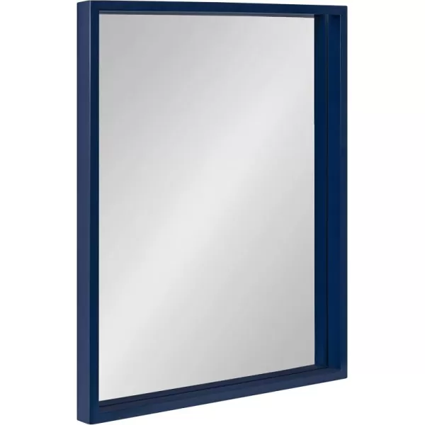 imageKate and Laurel Travis Modern Wood Framed Wall Mirror 16 x 48 Silver Transitional Rectangle Mirror for WallNavy Blue