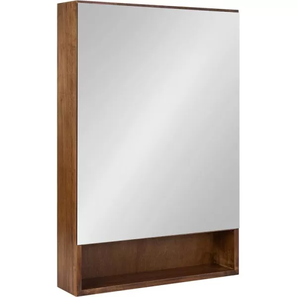 imageKate and Laurel Vin Modern Decorative Storage Mirror 20 x 30 Rustic Brown Transitional Cabinet with Mirror and Four ShelvesBrown