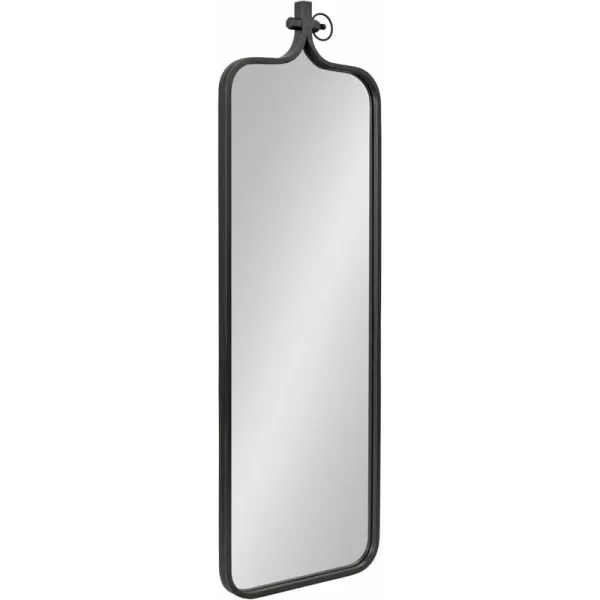 imageKate and Laurel Yitro Modern Rectangle Panel Mirror 16 x 48 Black Decorative Industrial FullLength Mirror for Bathroom Wall DecorBlack
