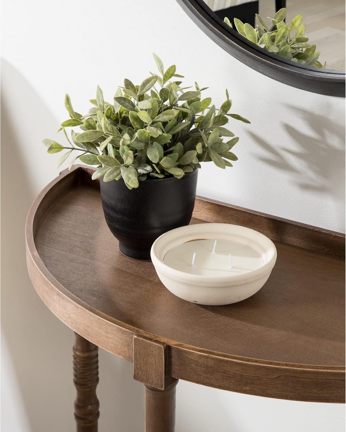 imageKate and Laurel Bellport Farmhouse Demilune Console Table 30 x 14 x 30 Natural Rustic Brown Wood Vintage Inspired Accent Table for Storage and Display