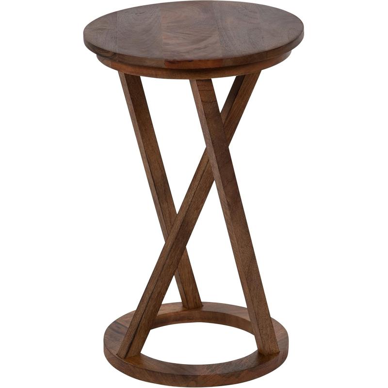 imageKate and Laurel Aja Modern Wood Accent Table 15x15x23 BlackWalnut Brown