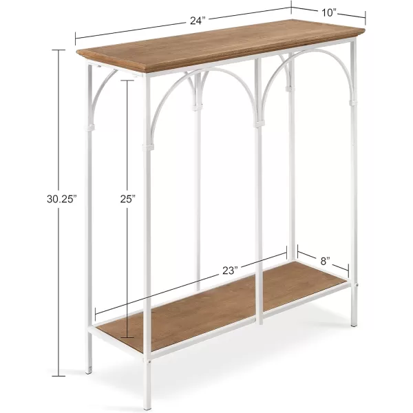 imageKate and Laurel Anthea Wood and Metal Console Table 24x10x30 Rustic BrownWhiteRustic BrownWhite