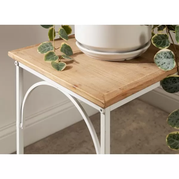 imageKate and Laurel Anthea Wood and Metal Console Table 24x10x30 Rustic BrownWhiteRustic BrownWhite