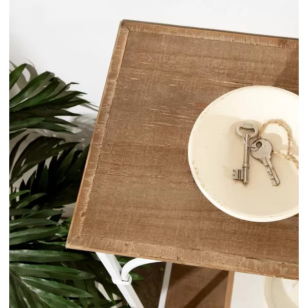 imageKate and Laurel Anthea Wood and Metal Console Table 24x10x30 Rustic BrownWhiteRustic BrownWhite