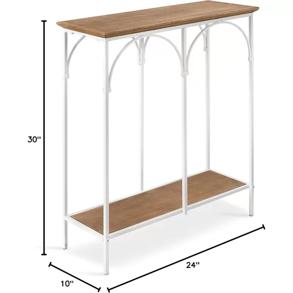 imageKate and Laurel Anthea Wood and Metal Console Table 24x10x30 Rustic BrownWhiteRustic BrownWhite