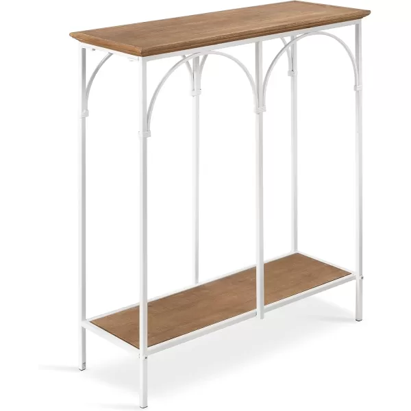 imageKate and Laurel Anthea Wood and Metal Console Table 24x10x30 Rustic BrownWhiteRustic BrownWhite