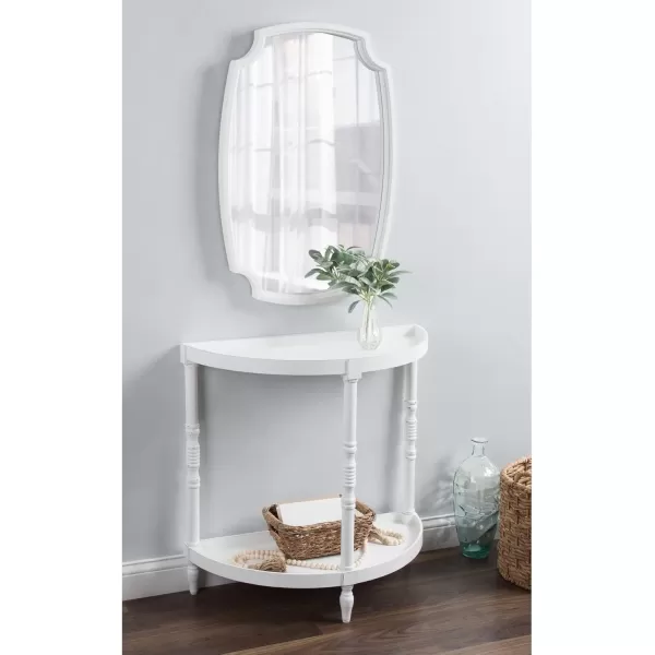 imageKate and Laurel Bellport Farmhouse Demilune Console Table 30 x 14 x 30 Natural Rustic Brown Wood Vintage Inspired Accent Table for Storage and Display