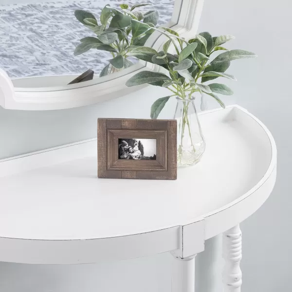 imageKate and Laurel Bellport Farmhouse Demilune Console Table 30 x 14 x 30 Natural Rustic Brown Wood Vintage Inspired Accent Table for Storage and Display