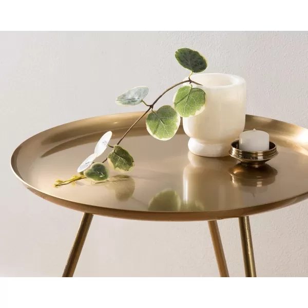 imageKate and Laurel Birgit Midcentury Modern Side Table 16 x 16 x 21 Gold Glam End Table for Storage and Display
