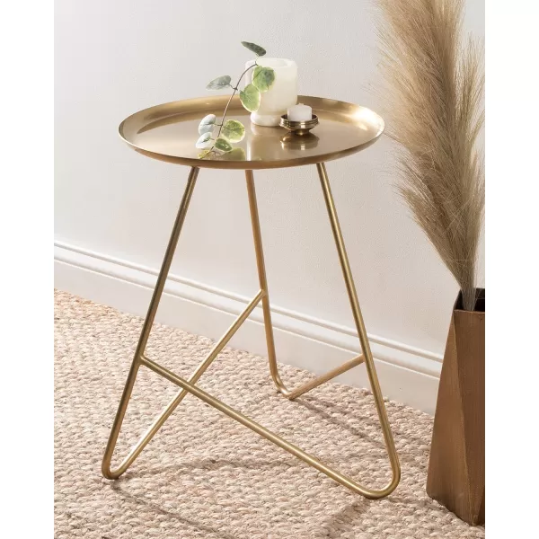 imageKate and Laurel Birgit Midcentury Modern Side Table 16 x 16 x 21 Gold Glam End Table for Storage and Display