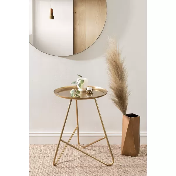 imageKate and Laurel Birgit Midcentury Modern Side Table 16 x 16 x 21 Gold Glam End Table for Storage and Display