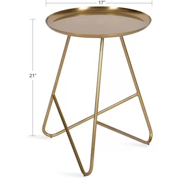imageKate and Laurel Birgit Midcentury Modern Side Table 16 x 16 x 21 Gold Glam End Table for Storage and Display