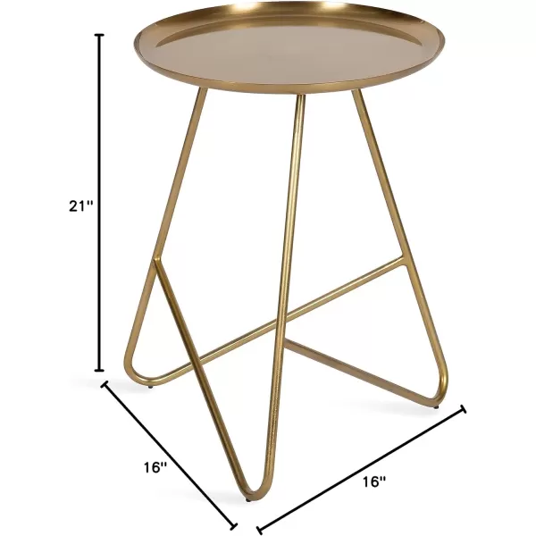 imageKate and Laurel Birgit Midcentury Modern Side Table 16 x 16 x 21 Gold Glam End Table for Storage and Display