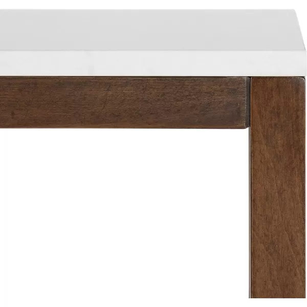 imageKate and Laurel Carmela Modern ManMade Marble Top Console Table with Wooden Base in Walnut Brown FinishWhiteWalnut Brown