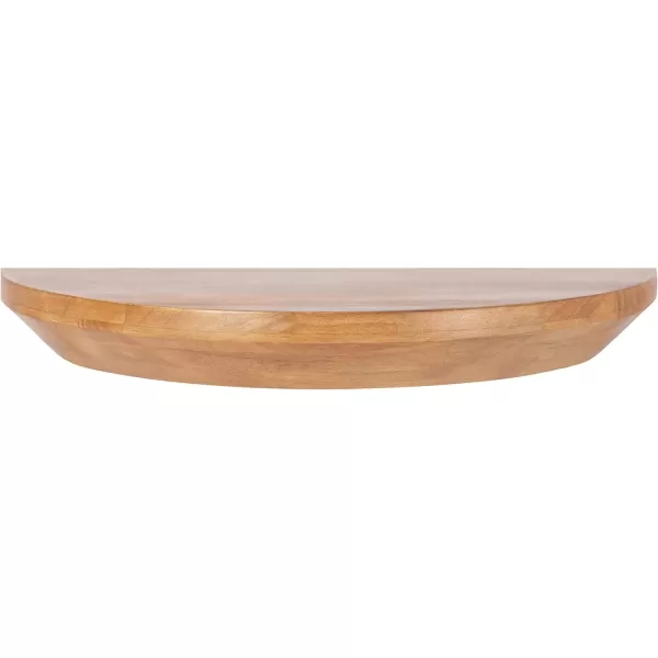 imageKate and Laurel Colter Transitional Floating Side Table 18 x 3 x 9 Natural Brown Modern HalfCircle Solid Wood Floating Shelf Table for Home Decor for Small SpacesNatural