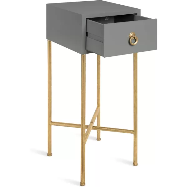 imageKate and Laurel Decklyn Modern Glam Wood Side Accent Table with Drawer GrayGoldGoldGray