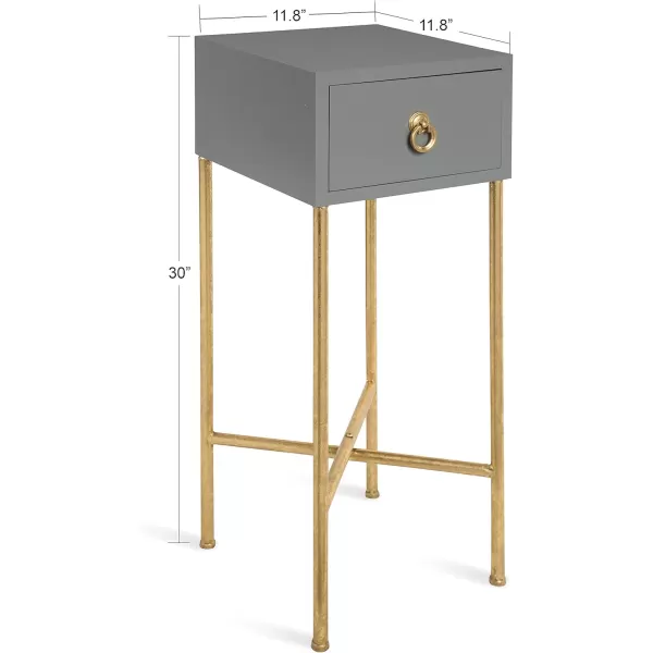 imageKate and Laurel Decklyn Modern Glam Wood Side Accent Table with Drawer GrayGoldGoldGray