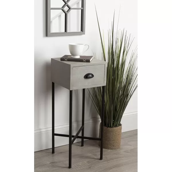 imageKate and Laurel Decklyn Wood Side Accent Table with Drawer Gray