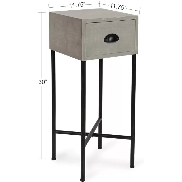imageKate and Laurel Decklyn Wood Side Accent Table with Drawer Gray