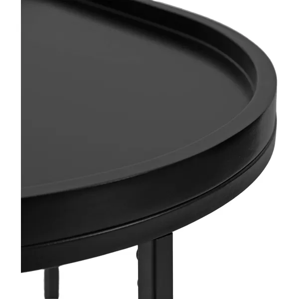 imageKate and Laurel Dorrah Modern HalfCircle Side Table 18 x 16 x 22 Black Contemporary HalfCapsule Living Room Table for Storage Organization and DisplayBlack