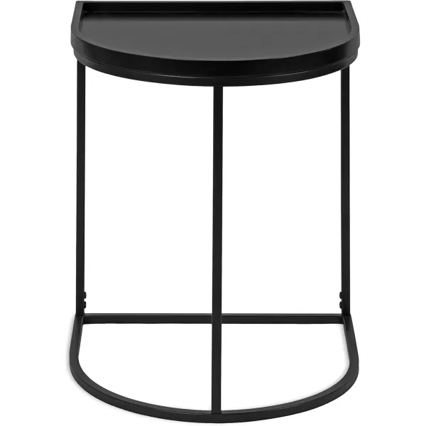 imageKate and Laurel Dorrah Modern HalfCircle Side Table 18 x 16 x 22 Black Contemporary HalfCapsule Living Room Table for Storage Organization and DisplayBlack