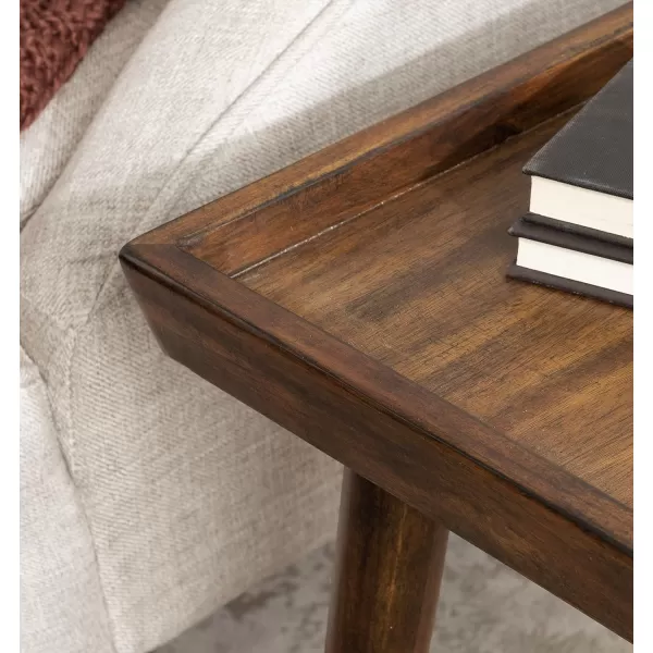 imageKate and Laurel Eastmont Rectangle Wood Side Table 16 x 22 x 22 Walnut Brown Large MidCentury Wooden Bedroom Nightstand with Stylish Tapered Legs and Adjustable Feet 16x22x22