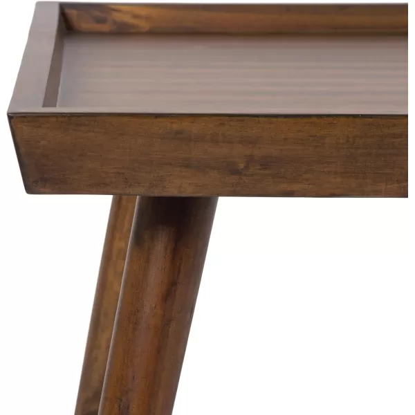imageKate and Laurel Eastmont Rectangle Wood Side Table 16 x 22 x 22 Walnut Brown Large MidCentury Wooden Bedroom Nightstand with Stylish Tapered Legs and Adjustable Feet 16x22x22