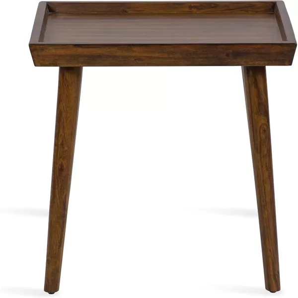imageKate and Laurel Eastmont Rectangle Wood Side Table 16 x 22 x 22 Walnut Brown Large MidCentury Wooden Bedroom Nightstand with Stylish Tapered Legs and Adjustable Feet 16x22x22