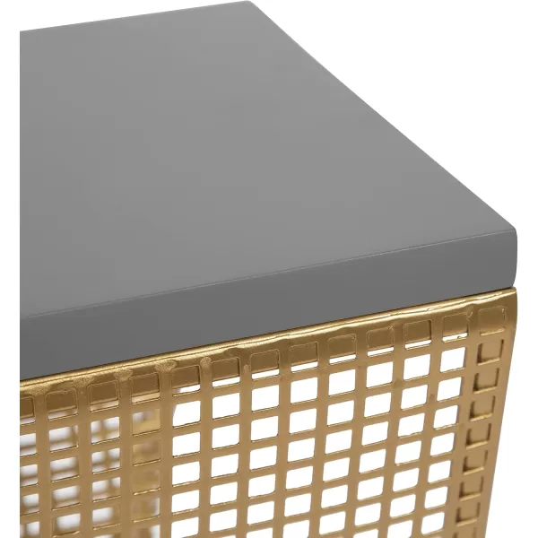 imageKate and Laurel Elita Midcentury Cocktail Table 10 x 10 x 30 Rustic Gray and Gold Decorative Modern Pedestal Tea Table for Hosting Display and StorageGraySatin Gold
