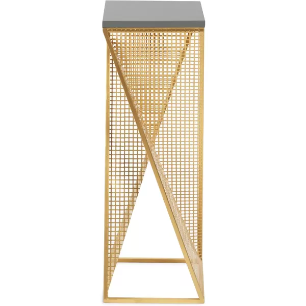 imageKate and Laurel Elita Midcentury Cocktail Table 10 x 10 x 30 Rustic Gray and Gold Decorative Modern Pedestal Tea Table for Hosting Display and StorageGraySatin Gold