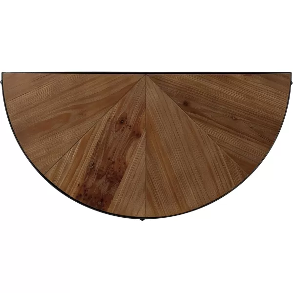 imageKate and Laurel Gerhardt Modern Wood and Metal SemiCircle Console Table for Storage and Display 26x14x30 Rustic BrownBlack