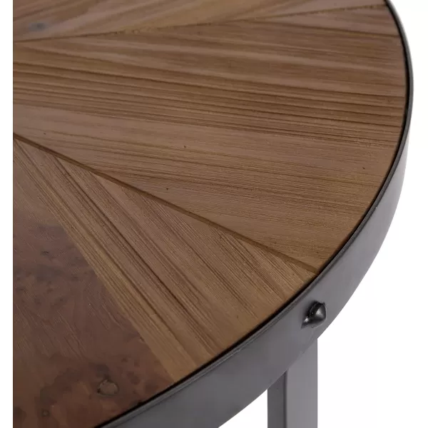 imageKate and Laurel Gerhardt Modern Wood and Metal SemiCircle Console Table for Storage and Display 26x14x30 Rustic BrownBlack
