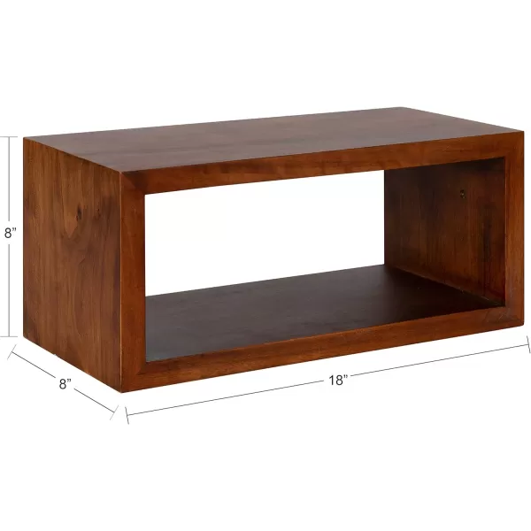 imageKate and Laurel Holt Modern Floating Wall Shelf 18 x 8 Walnut Brown Chic Rectangular Floating Wood Shelf for Wall