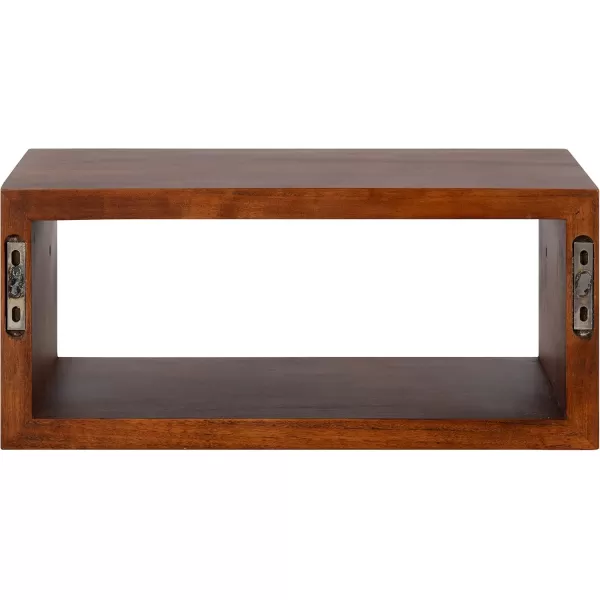 imageKate and Laurel Holt Modern Floating Wall Shelf 18 x 8 Walnut Brown Chic Rectangular Floating Wood Shelf for Wall