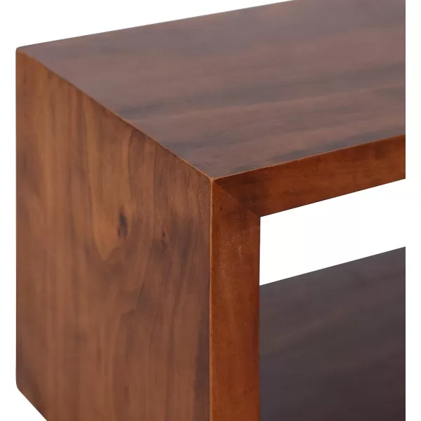 imageKate and Laurel Holt Modern Floating Wall Shelf 18 x 8 Walnut Brown Chic Rectangular Floating Wood Shelf for Wall
