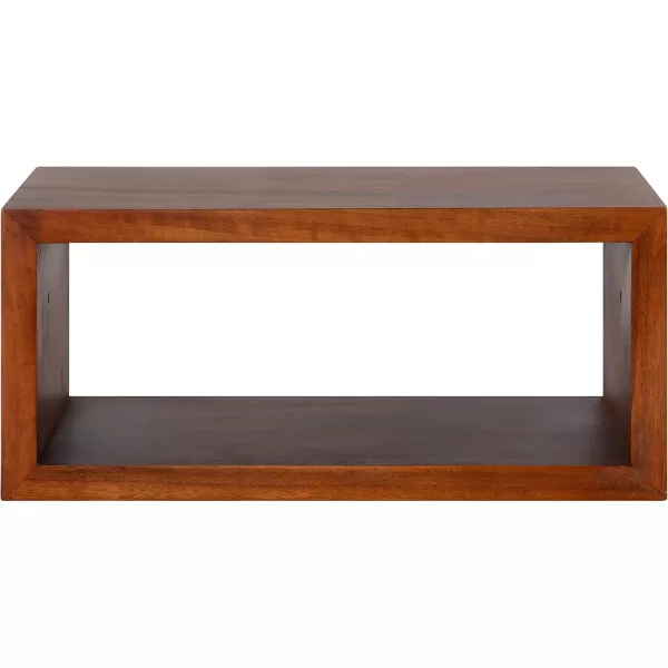 imageKate and Laurel Holt Modern Floating Wall Shelf 18 x 8 Walnut Brown Chic Rectangular Floating Wood Shelf for Wall