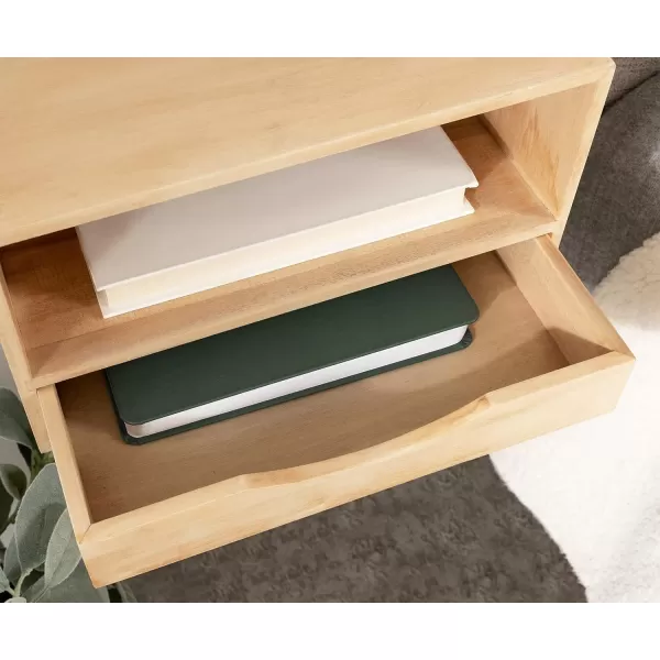 imageKate and Laurel Hutton Modern Floating Shelf and Side Table 125 x 10 x 7 Black Modern Minimalist Floating End Table for Storage and Display with Bold FinishNatural