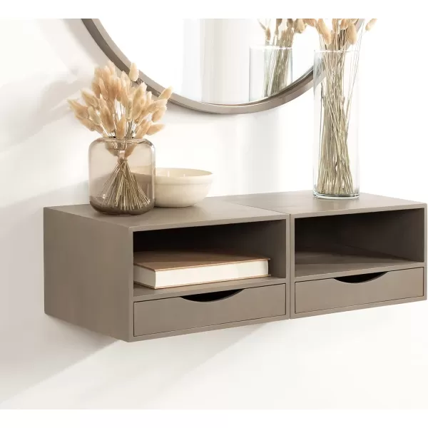 imageKate and Laurel Hutton Modern Floating Shelf and Side Table 125 x 10 x 7 Black Modern Minimalist Floating End Table for Storage and Display with Bold FinishGrey