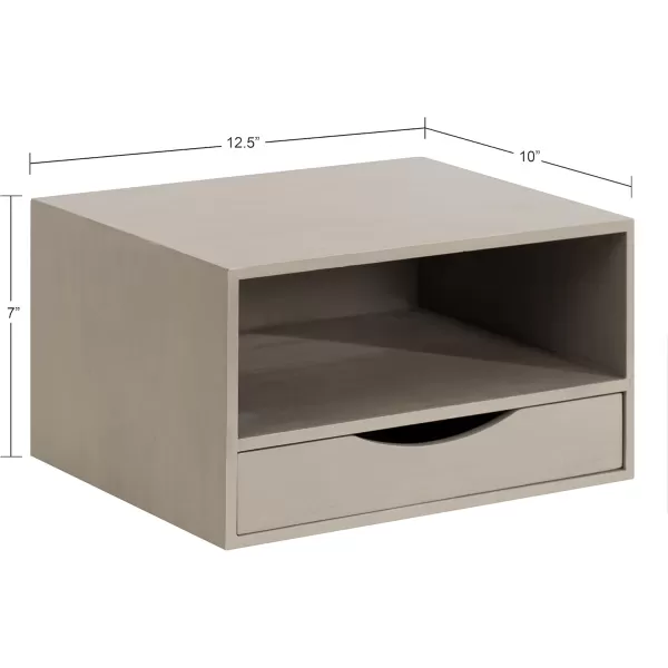 imageKate and Laurel Hutton Modern Floating Shelf and Side Table 125 x 10 x 7 Black Modern Minimalist Floating End Table for Storage and Display with Bold FinishGrey