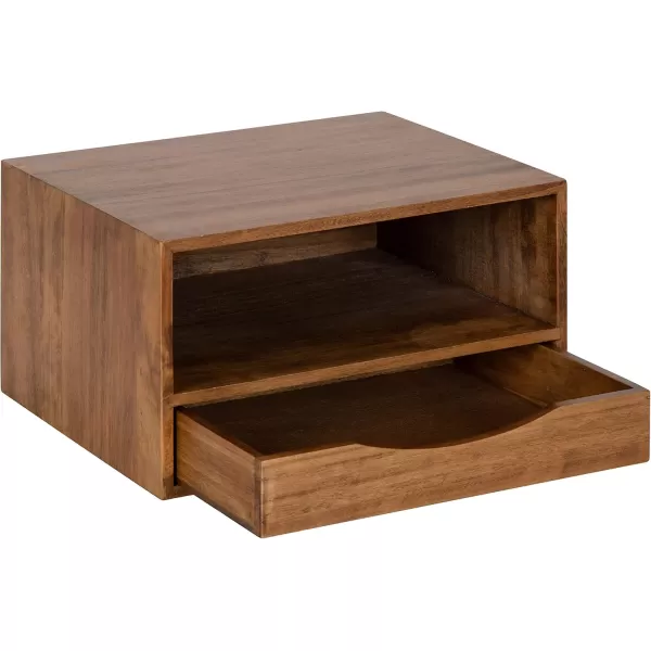 imageKate and Laurel Hutton Modern Floating Shelf and Side Table 125 x 10 x 7 Black Modern Minimalist Floating End Table for Storage and Display with Bold FinishRustic Brown