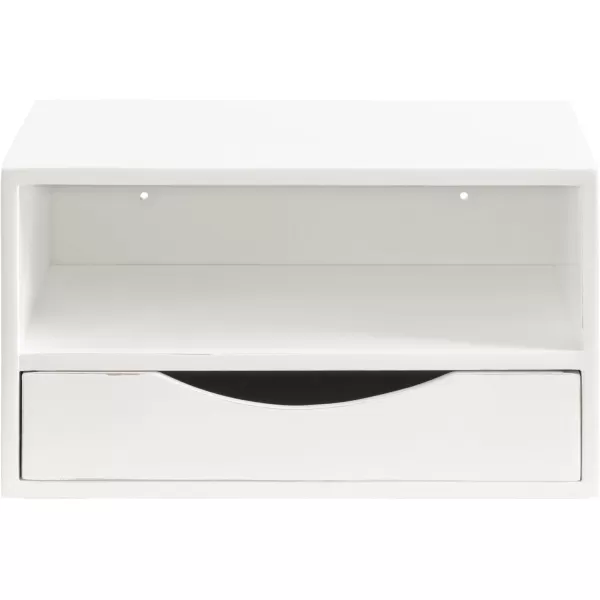 imageKate and Laurel Hutton Modern Floating Shelf and Side Table 125 x 10 x 7 Black Modern Minimalist Floating End Table for Storage and Display with Bold FinishWhite