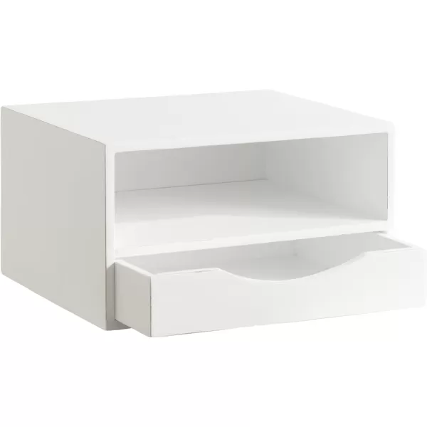 imageKate and Laurel Hutton Modern Floating Shelf and Side Table 125 x 10 x 7 Black Modern Minimalist Floating End Table for Storage and Display with Bold FinishWhite