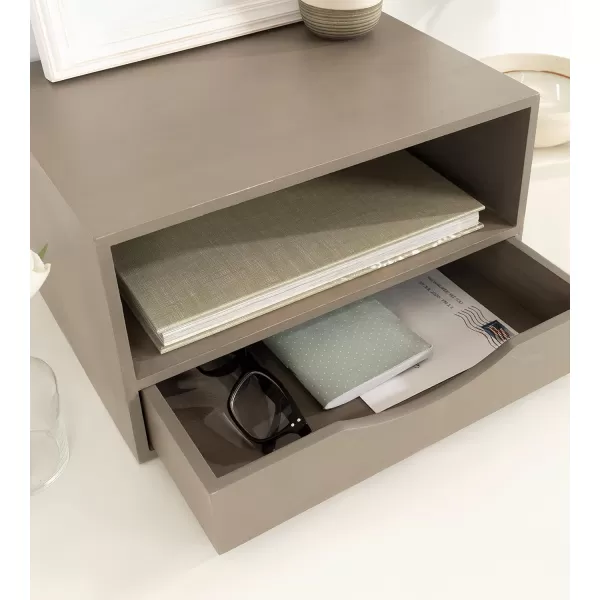 imageKate and Laurel Hutton Modern Floating Shelf and Side Table 125 x 10 x 7 Black Modern Minimalist Floating End Table for Storage and Display with Bold FinishGrey