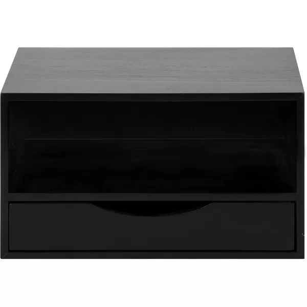 imageKate and Laurel Hutton Modern Floating Shelf and Side Table 125 x 10 x 7 Black Modern Minimalist Floating End Table for Storage and Display with Bold FinishBlack