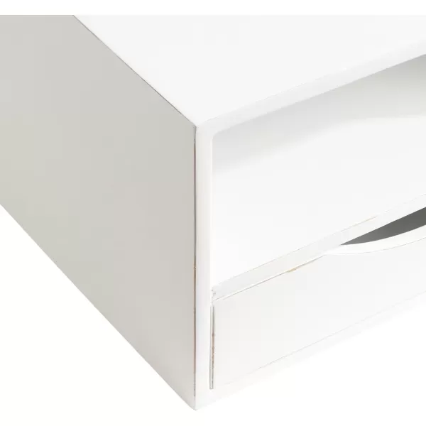 imageKate and Laurel Hutton Modern Floating Shelf and Side Table 125 x 10 x 7 Black Modern Minimalist Floating End Table for Storage and Display with Bold FinishWhite