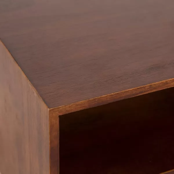 imageKate and Laurel Hutton Modern Floating Shelf and Side Table 125 x 10 x 7 Black Modern Minimalist Floating End Table for Storage and Display with Bold FinishWalnut Brown